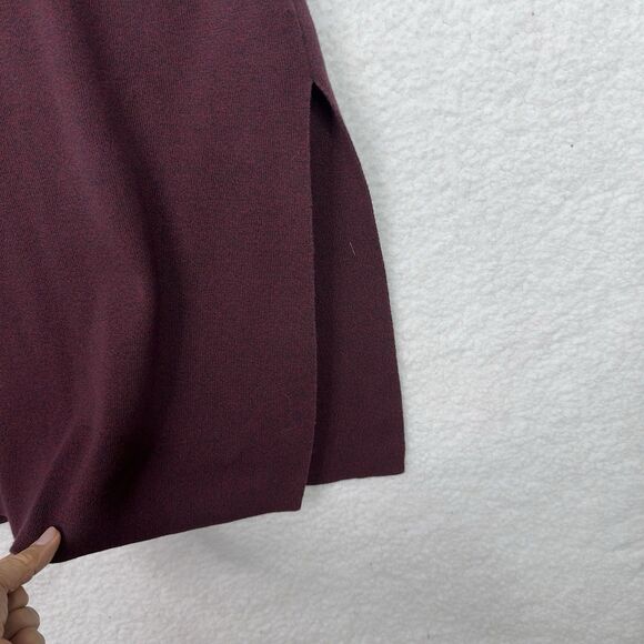 Talbots Women’s 2X Sweater‎ Dress Maroon Cotton Midi Short Sleeve Knit Preppy - Picture 5 of 9